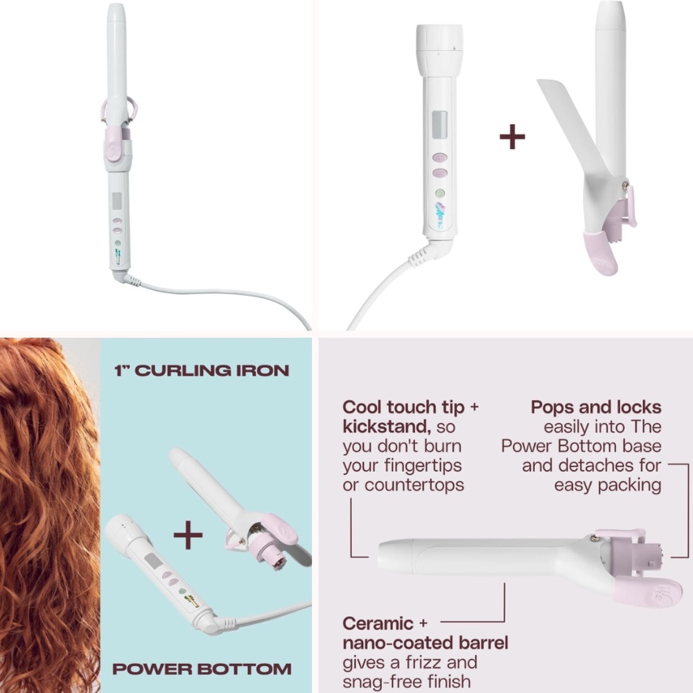 Mane The Power Bottom Interchangeable Base + 1" Curling Iron Styling Attachment